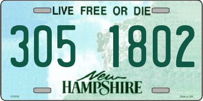 NH license plate 3051802