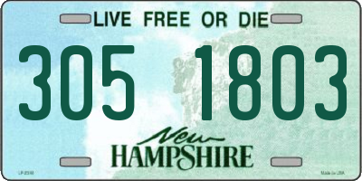 NH license plate 3051803