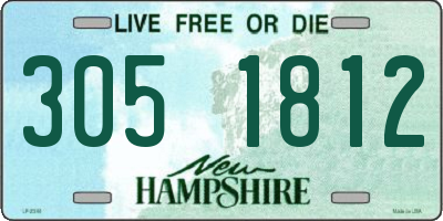 NH license plate 3051812