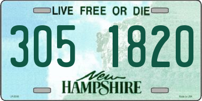 NH license plate 3051820