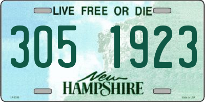 NH license plate 3051923
