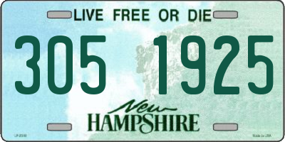 NH license plate 3051925