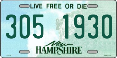 NH license plate 3051930