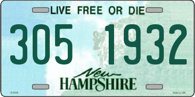 NH license plate 3051932