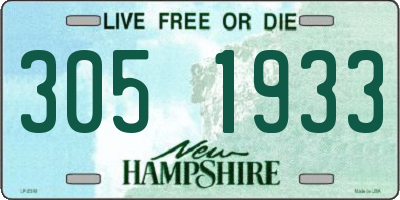 NH license plate 3051933
