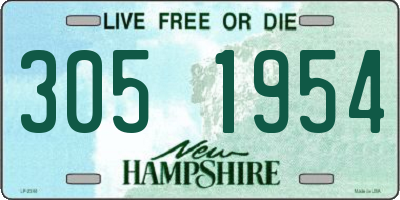NH license plate 3051954