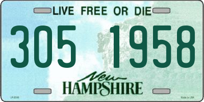 NH license plate 3051958