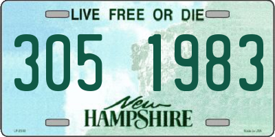 NH license plate 3051983