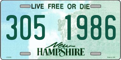 NH license plate 3051986