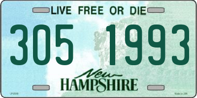 NH license plate 3051993