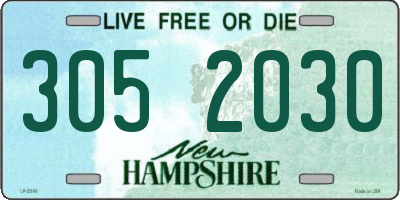 NH license plate 3052030