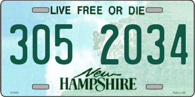 NH license plate 3052034