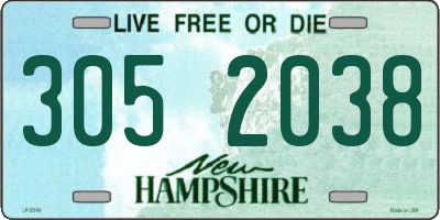 NH license plate 3052038