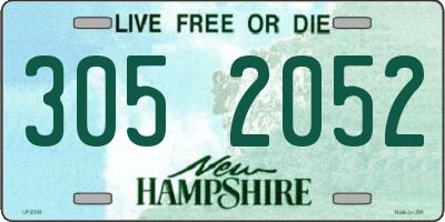 NH license plate 3052052