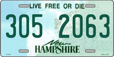 NH license plate 3052063