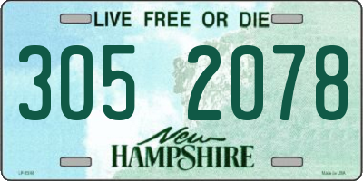 NH license plate 3052078