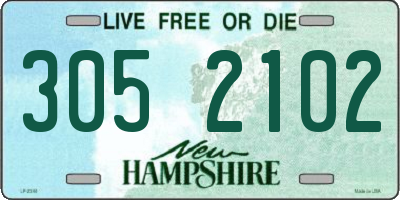 NH license plate 3052102