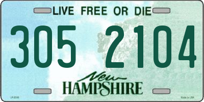 NH license plate 3052104