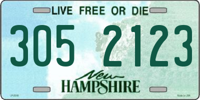 NH license plate 3052123