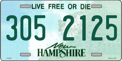 NH license plate 3052125