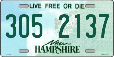 NH license plate 3052137