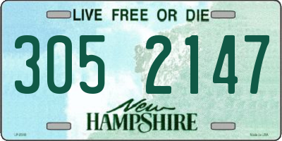 NH license plate 3052147