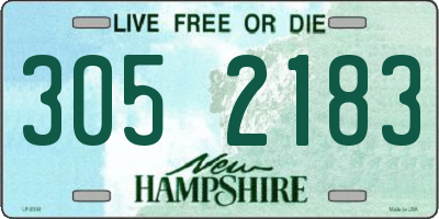 NH license plate 3052183