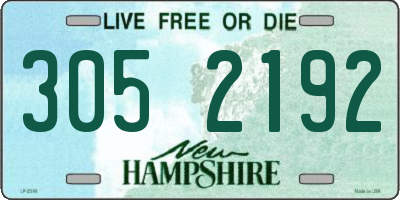 NH license plate 3052192