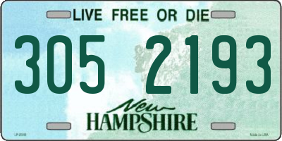NH license plate 3052193