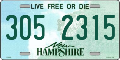 NH license plate 3052315