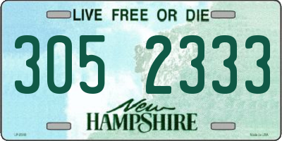 NH license plate 3052333