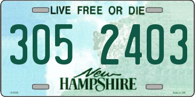 NH license plate 3052403