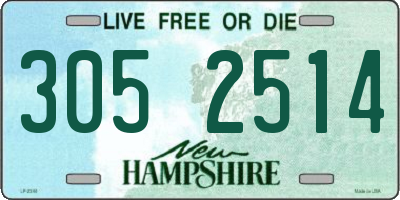 NH license plate 3052514
