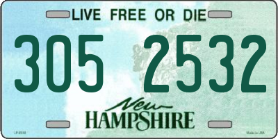 NH license plate 3052532