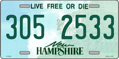 NH license plate 3052533