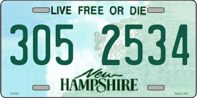 NH license plate 3052534