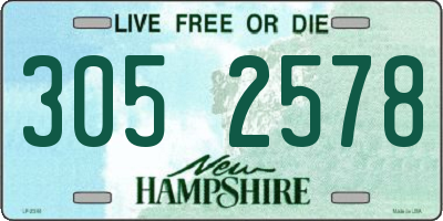 NH license plate 3052578