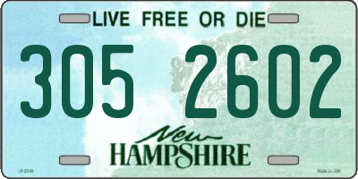 NH license plate 3052602