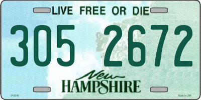 NH license plate 3052672