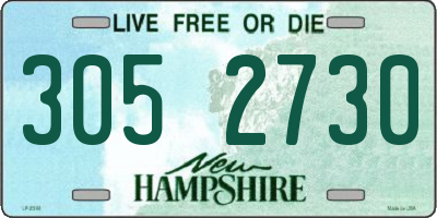 NH license plate 3052730