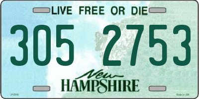 NH license plate 3052753