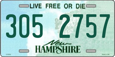 NH license plate 3052757