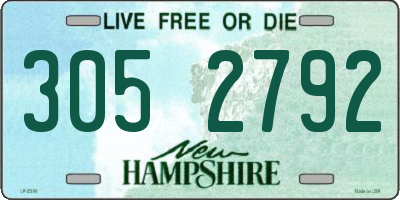 NH license plate 3052792