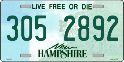 NH license plate 3052892