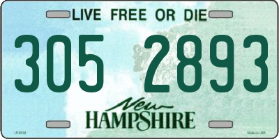 NH license plate 3052893