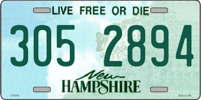 NH license plate 3052894