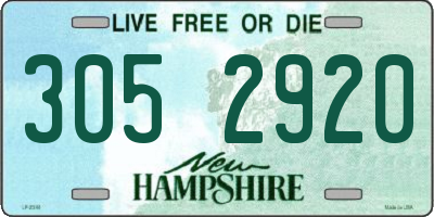 NH license plate 3052920