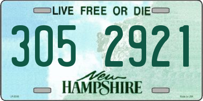 NH license plate 3052921