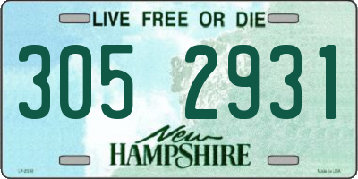 NH license plate 3052931