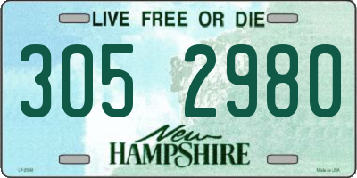 NH license plate 3052980